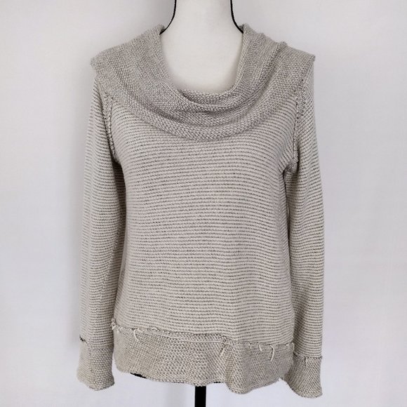 Lucky Brand Cowl Neck Cotton Knit High Low Sweater - Picture 1 of 10
